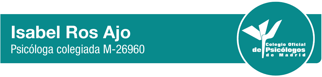 Licensed health psychologist — Madrid Official College of Psychology badge